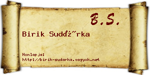 Birik Sudárka névjegykártya